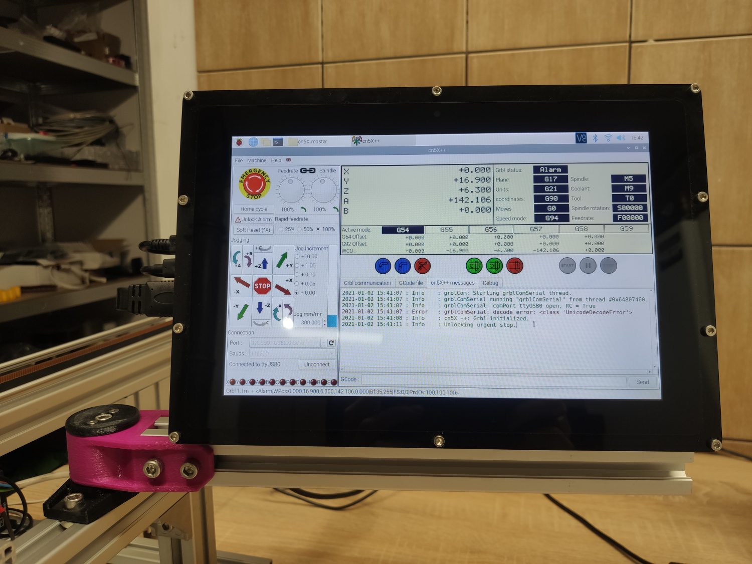 30x30 aluminium profile mounting brackets for Waveshare 10.1inch LCD (B) Raspberry Pi Touch Screen