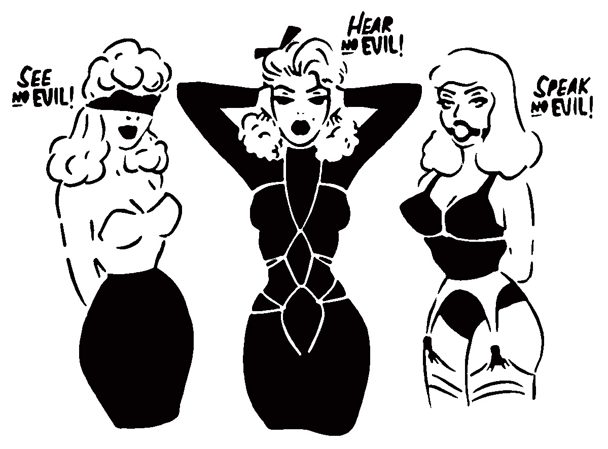 3 Wise Girls stencil