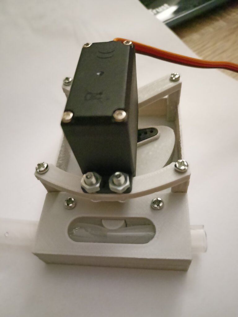 Servo driven pinch valve for 10mm silicone hose