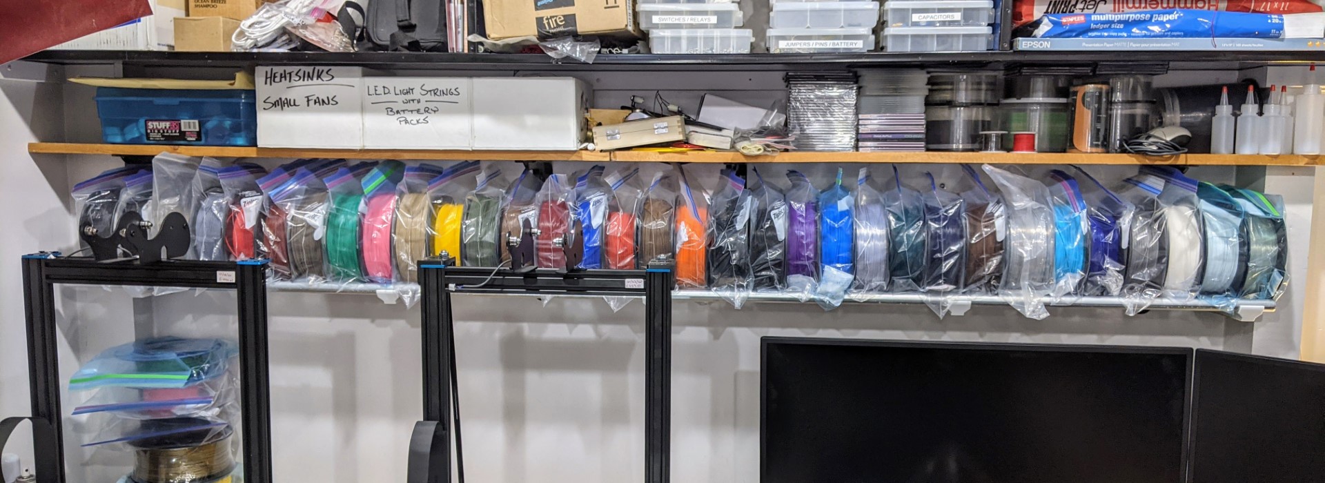 Easy (Inexpensive) Filament Spool Shelf