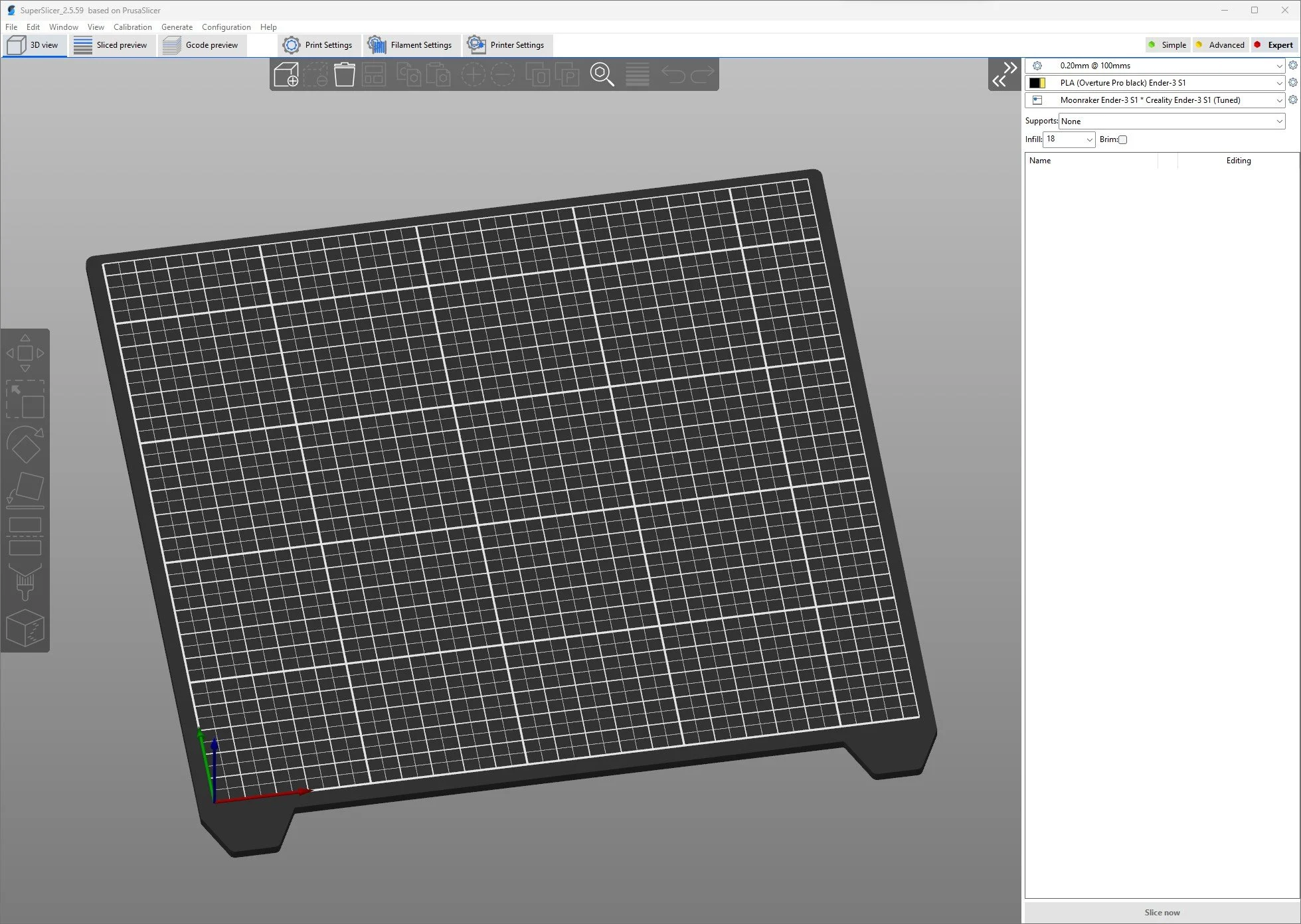 Ender 3 S1 Pro SuperSlicer / PrusaSlicer Bed Model