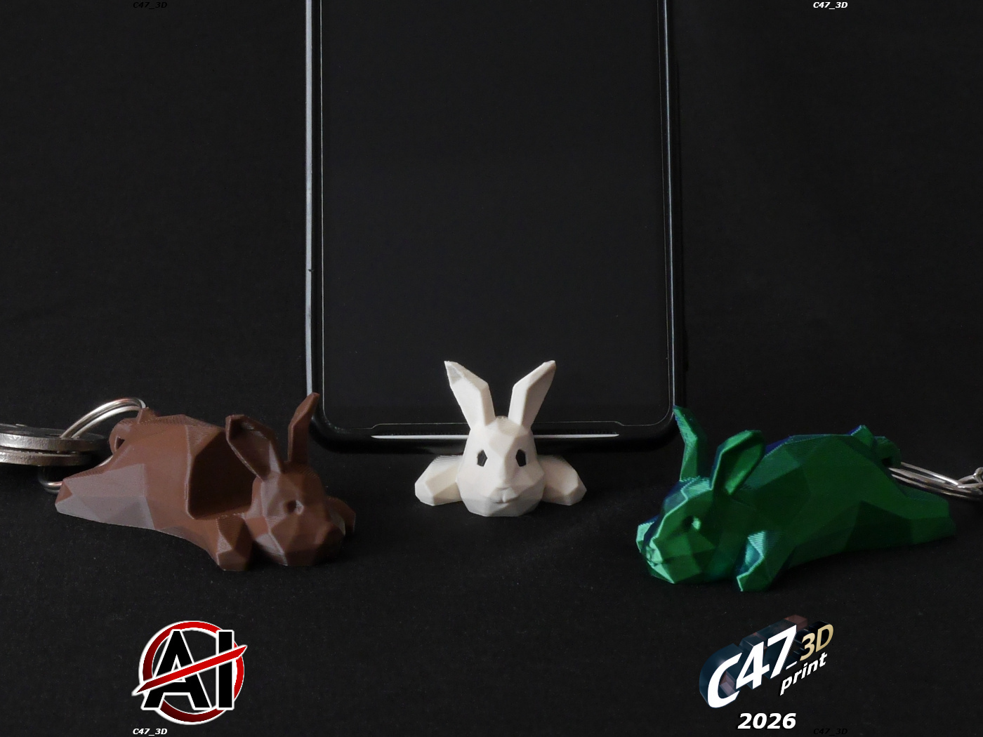 Low-Poly Bunny Phone Holder
