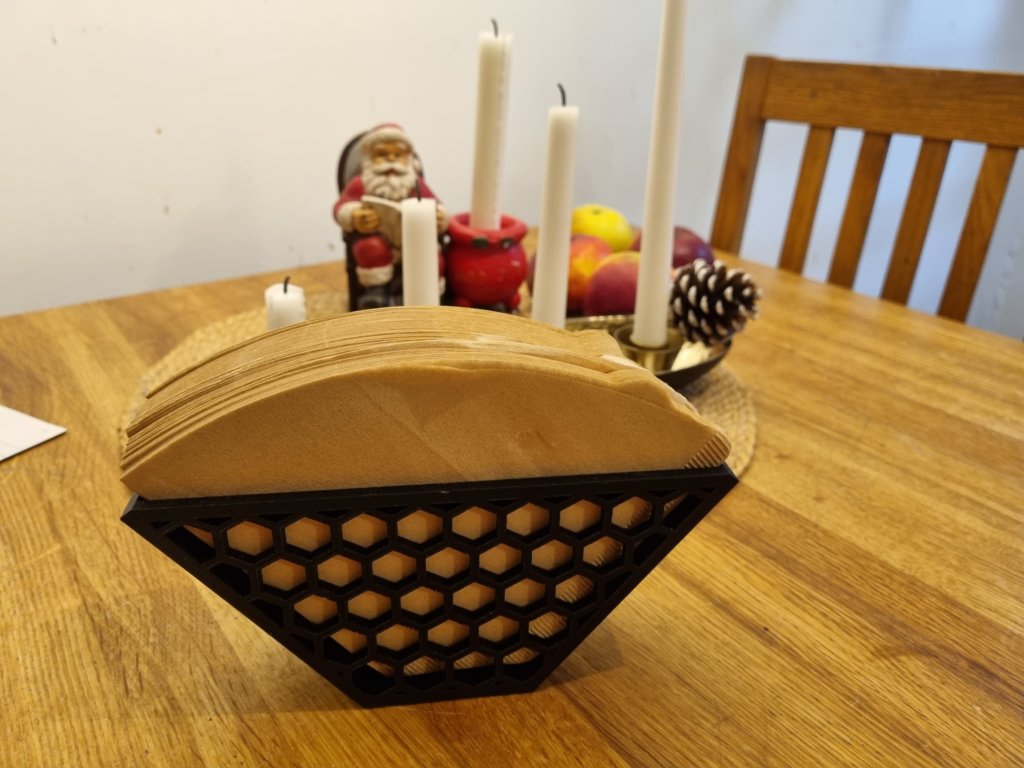 Multi hex caffee filter & letter stand