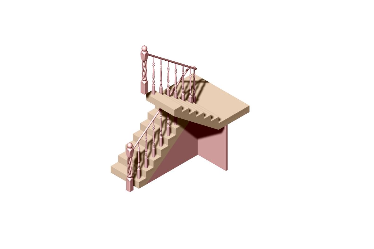 BricsCAD vintage style staircase with a twist