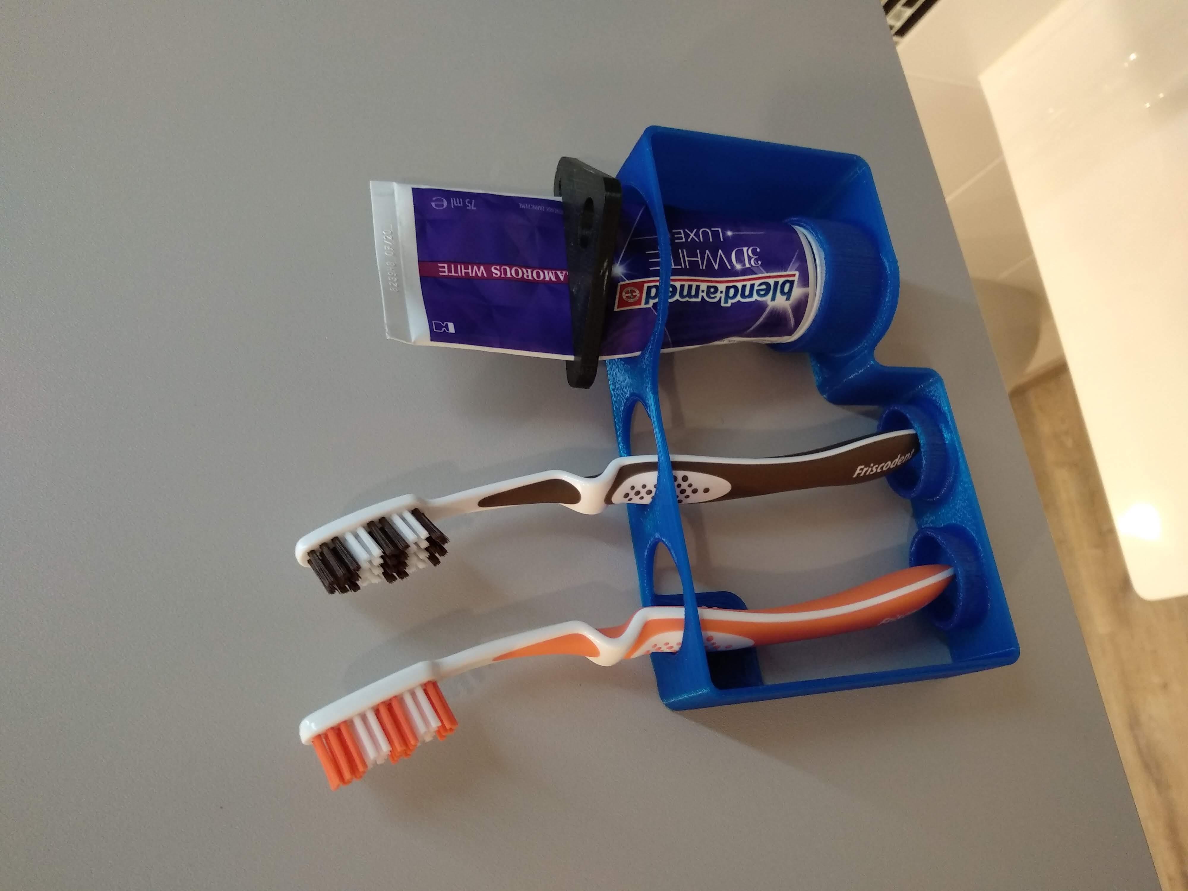 Toothbrush holder and toothpaste holder