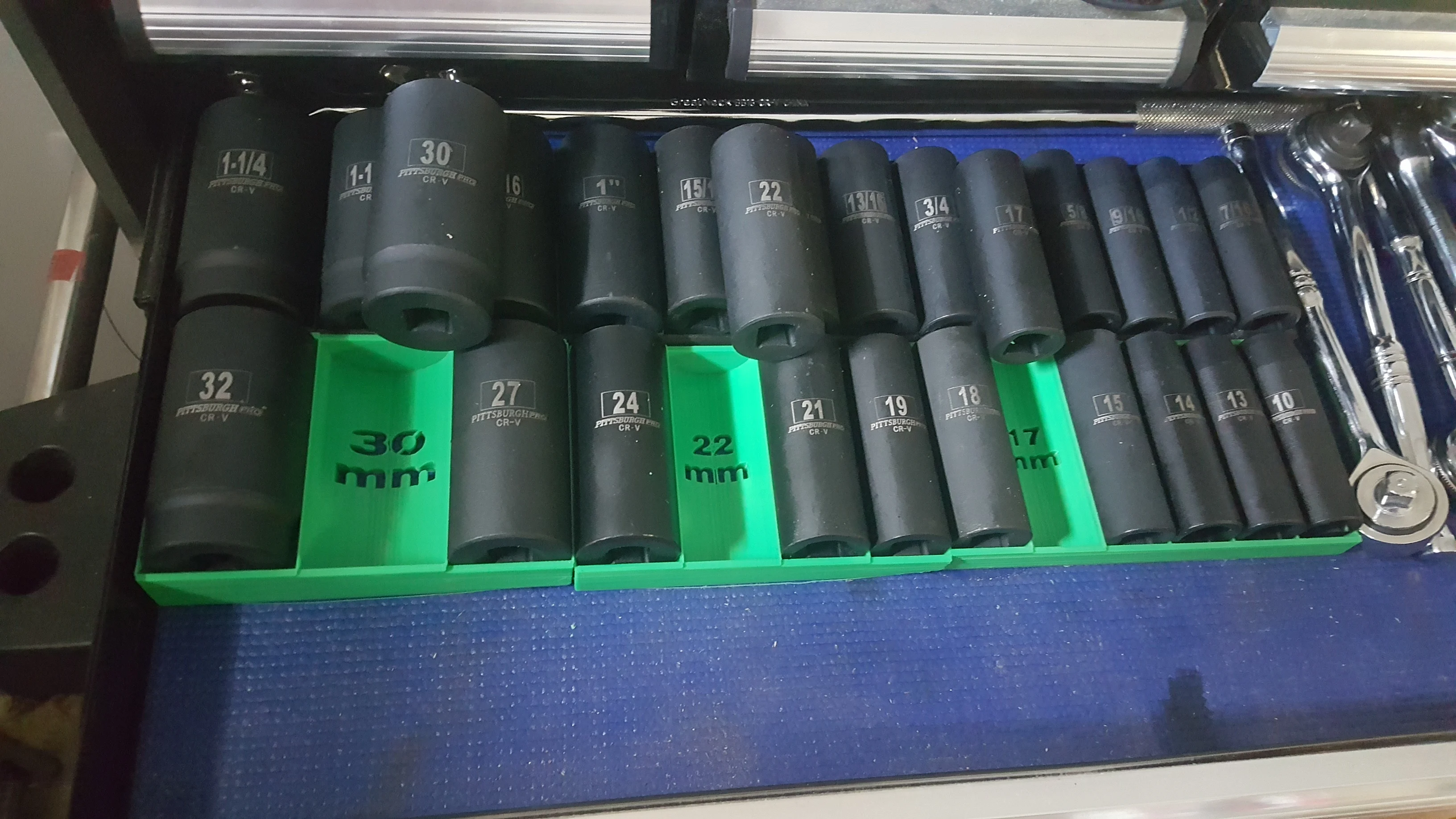 Metric Impact Wrench Socket Trays
