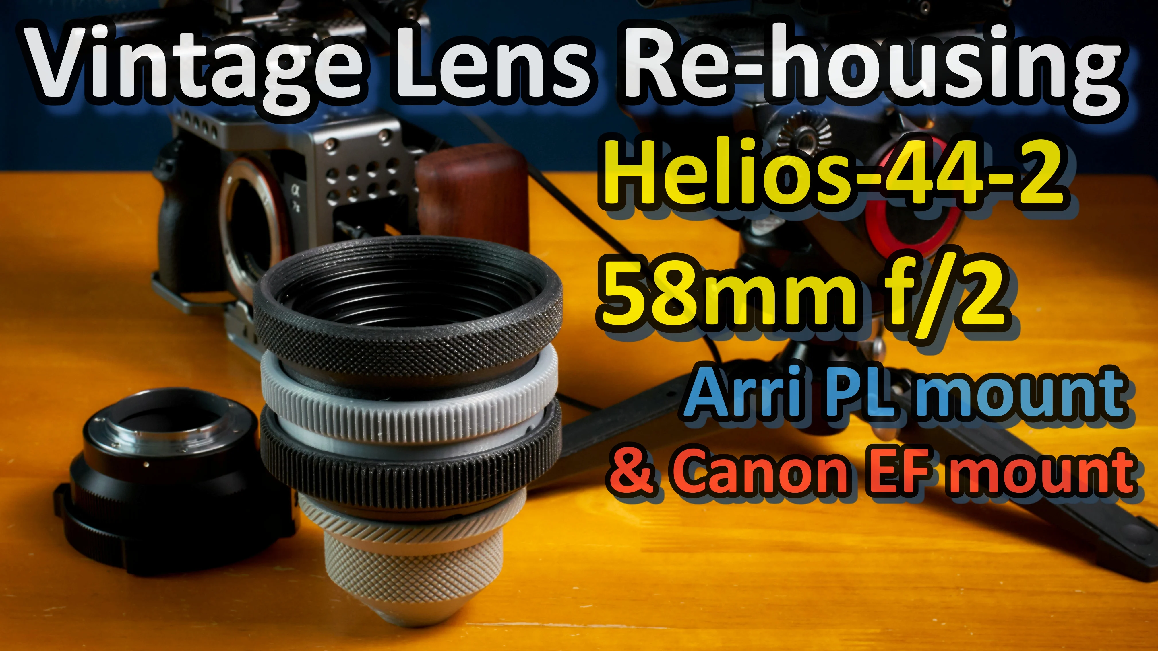 Helios-44-2 55mm f2, Vintage Lens Re housing, MOD- Arri PL mount & Canon EF mount