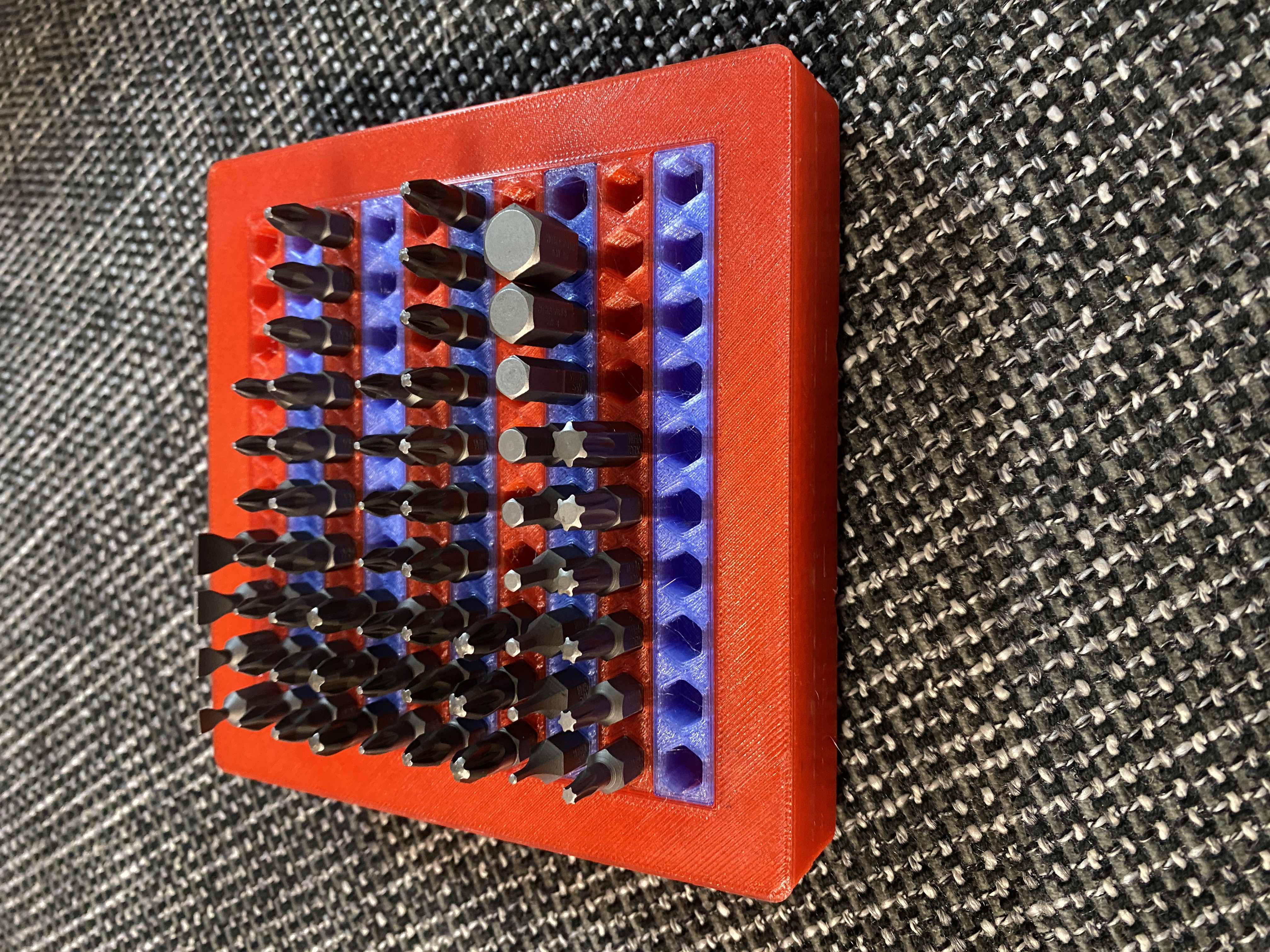 Gridfinity Modified 3x3x28 - 100 Hex Bit Storage System