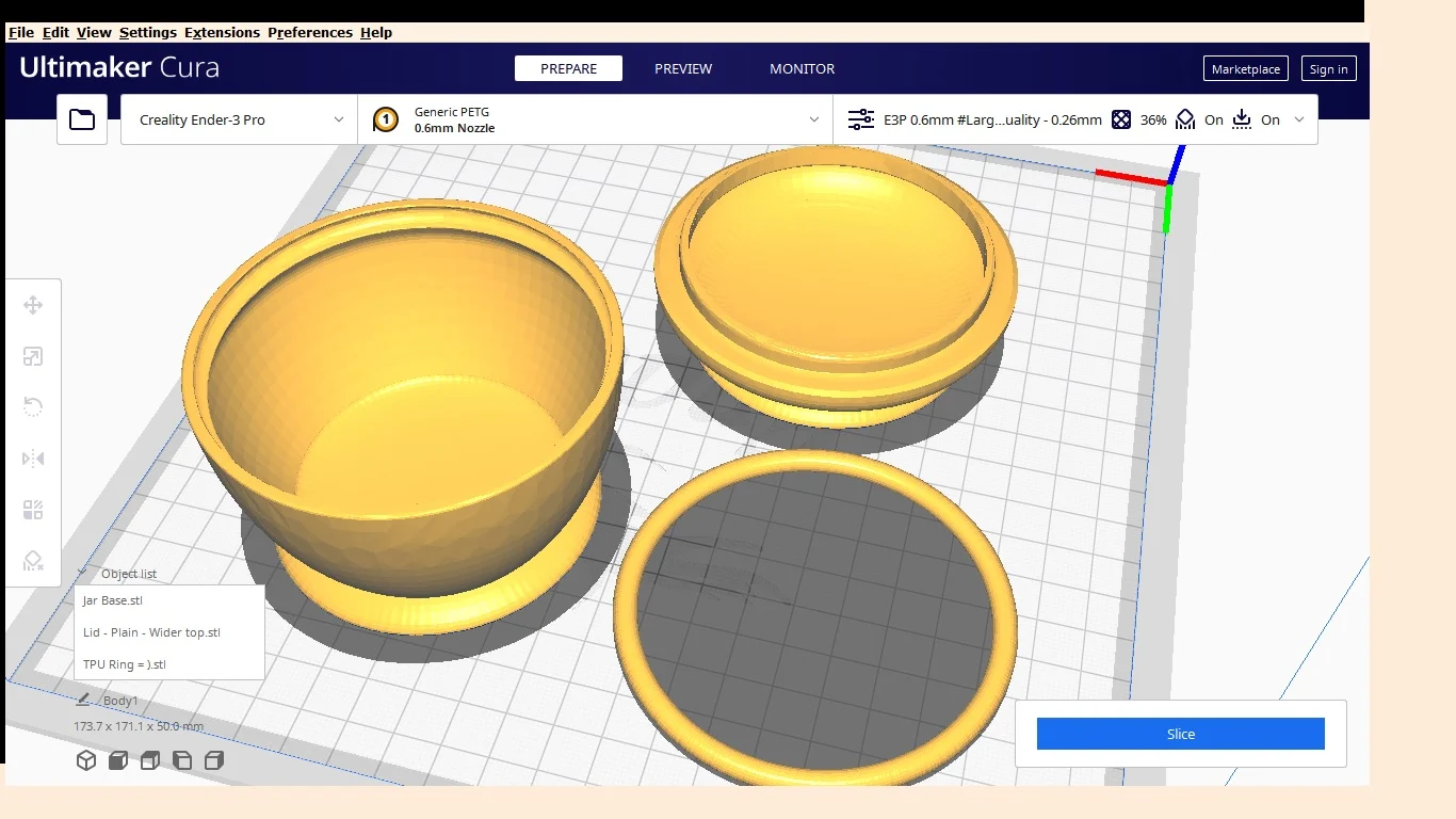 Spice jar with TPU O-Ring and Lid
