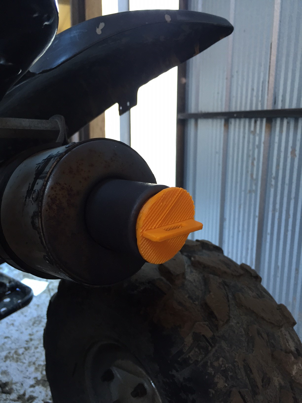 Tampon tailpipe for ATV or Motocross