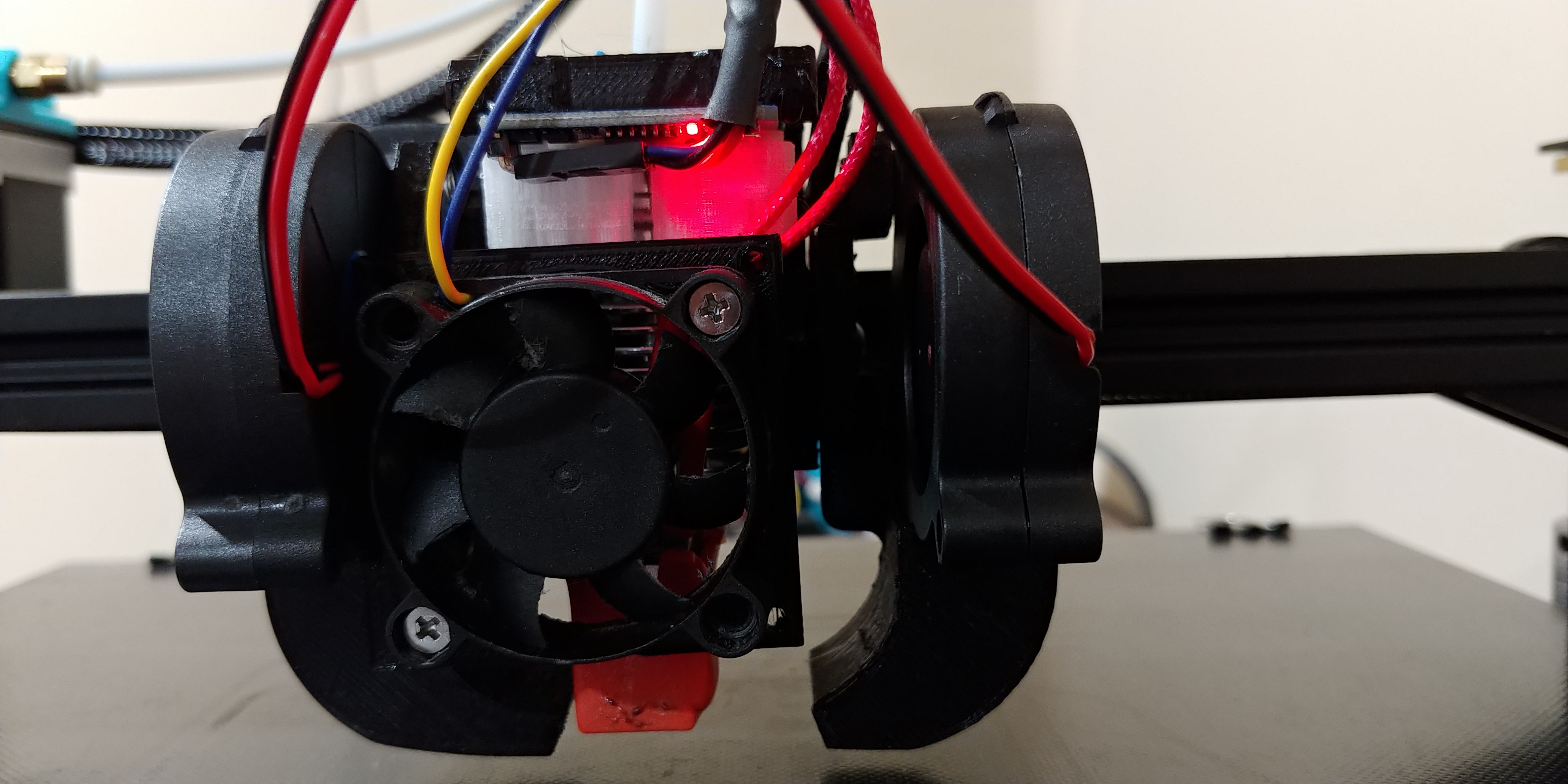 Precision Piezo Orion Mount for CR-10 with E3D v6/Volcano with module mounting design for fans.