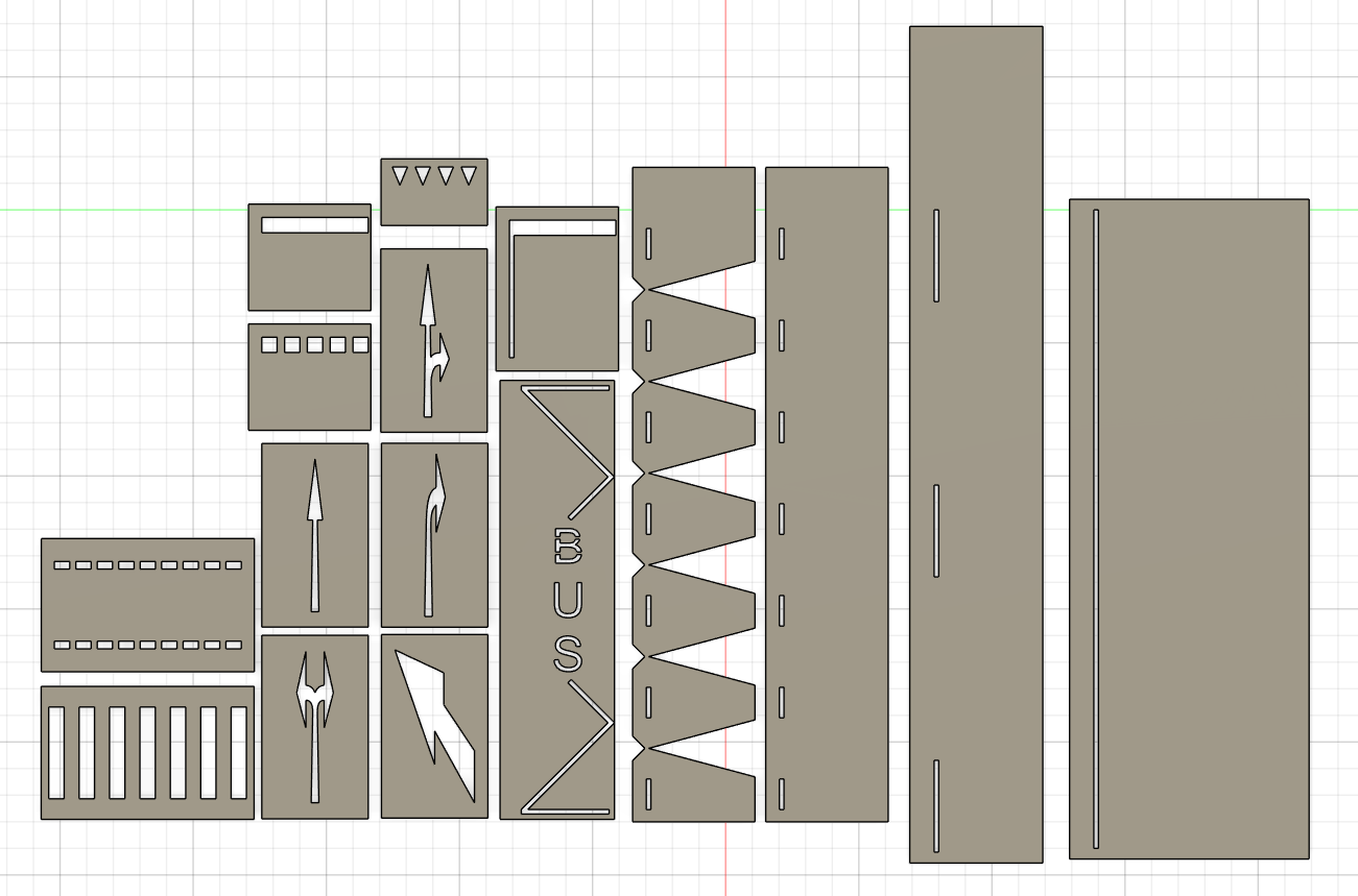 Stencils for road markings for 1:87 scale