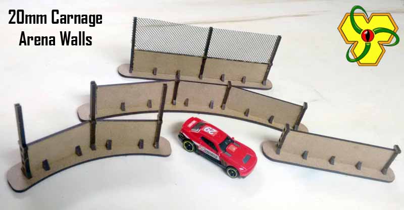 Lasercut 20mm to 32mm Carnage Arena Walls – 3mm MDF