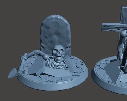 28mm Undead Skeleton Warrior - Climbing out of Grave 1
