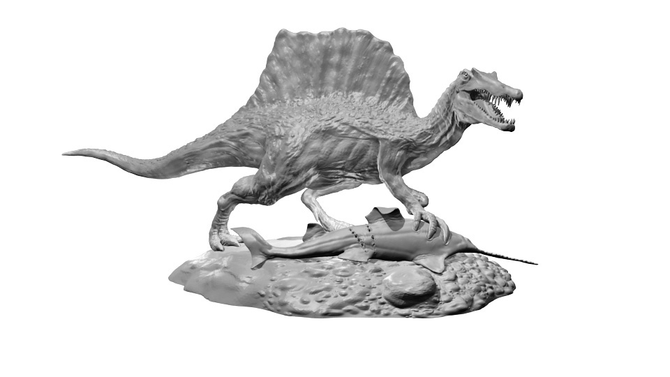 Spinosaurus Fishing Statue