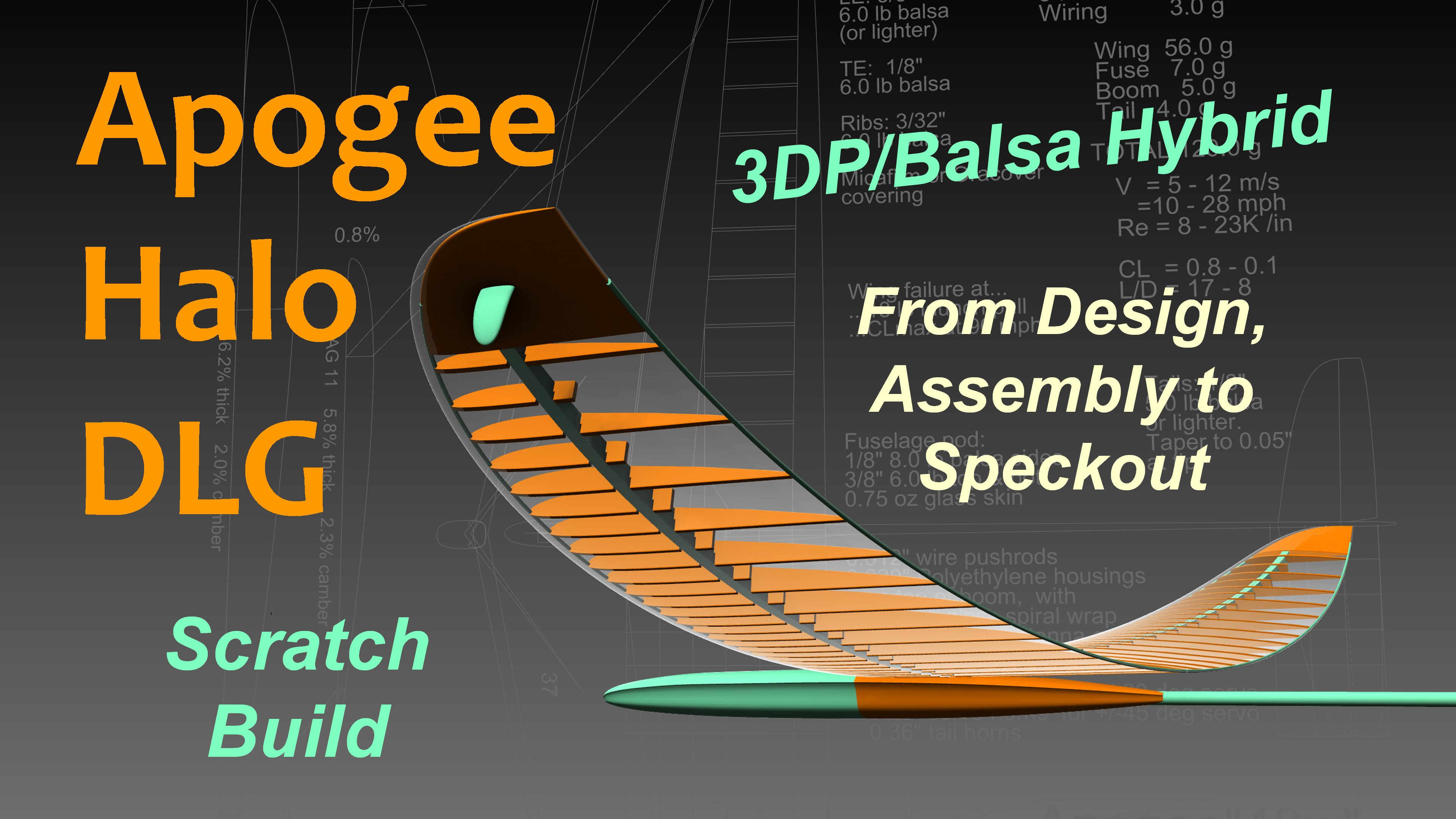 Apogee Halo – A 3DP/Balsa Hybrid DLG with Elliptical Dihedral