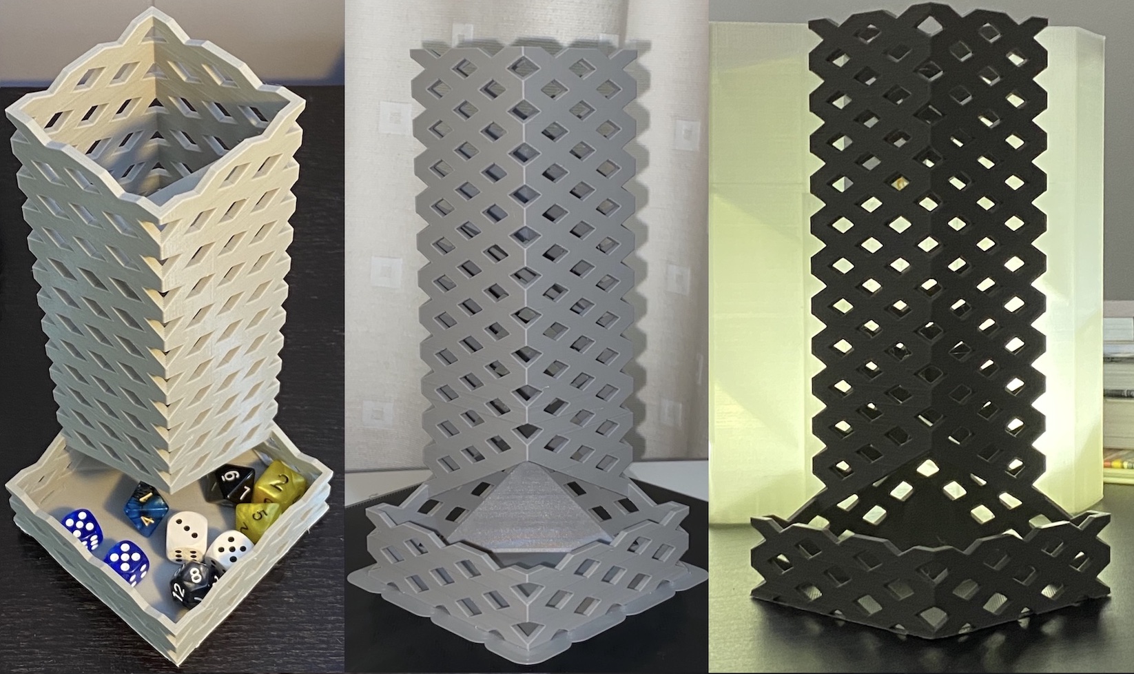 Criss Cross Dice Tower with dice tray base -  directional baffles