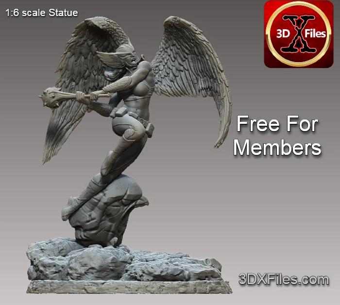 HawkGirl 3d Print File DC Statue - STL