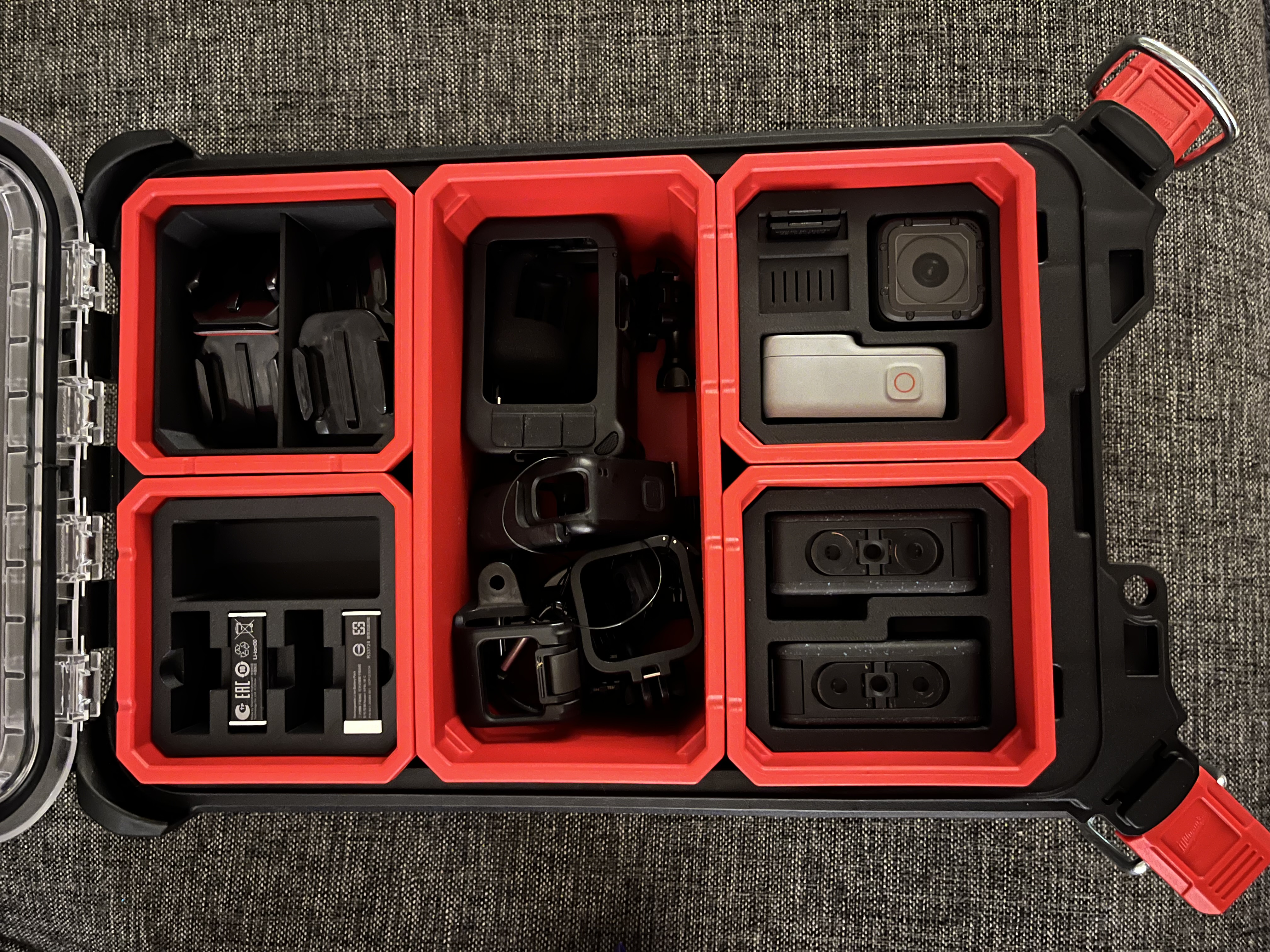 Gopro 12 black and other GoPros for Milwaukee Packout box