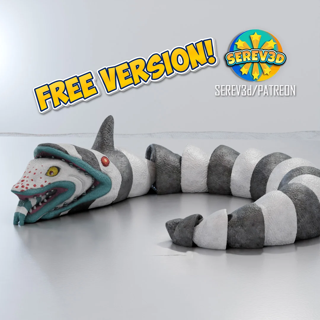Beetlejuice Sandworm Articulated Flexi - Serev3d