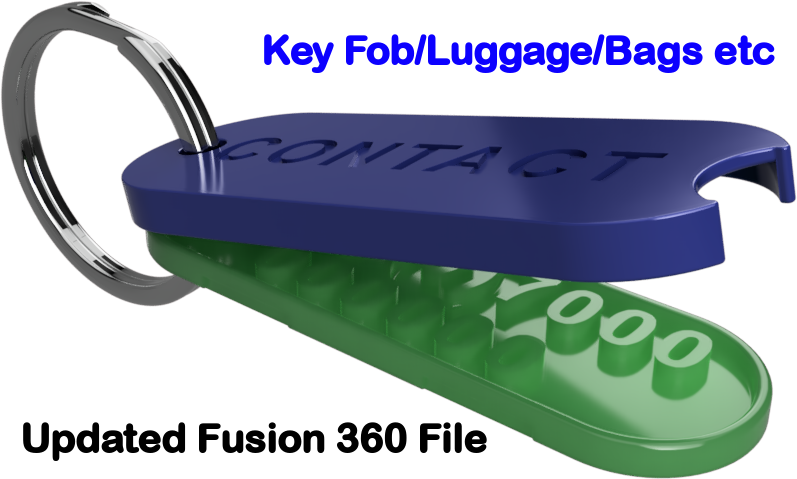 Key Fob/Luggage Tag - With Mobile/Cell Number