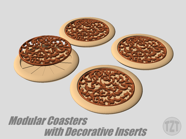 Modular Coasters with Decorative Insert