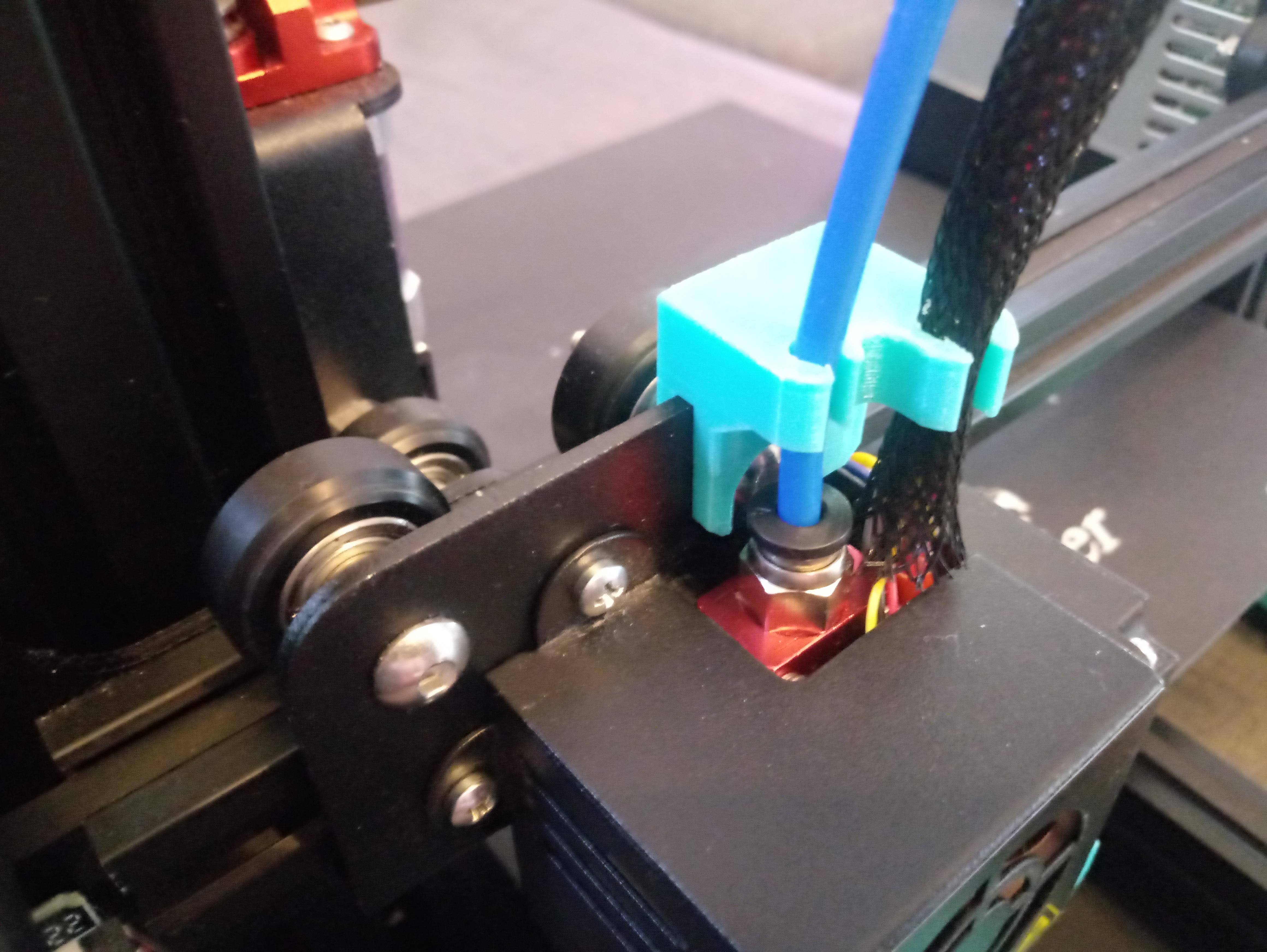 hotend bowden tube and cables holder - no zip ties remix