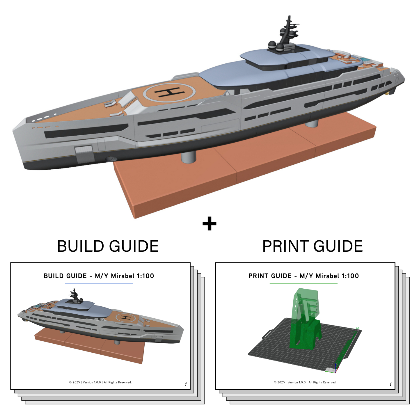 M/Y Mirabel – 1:100 Scale 3D Printable Yacht Model