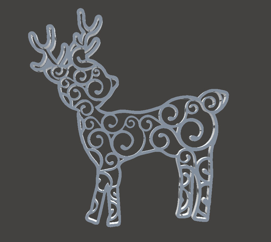 Christmas Tree Ornament - Reindeer Swirl