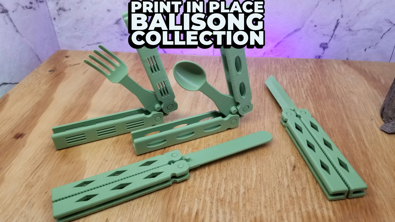 Butterfly/Balisong Collection - Print In Place! Including a Spork!
