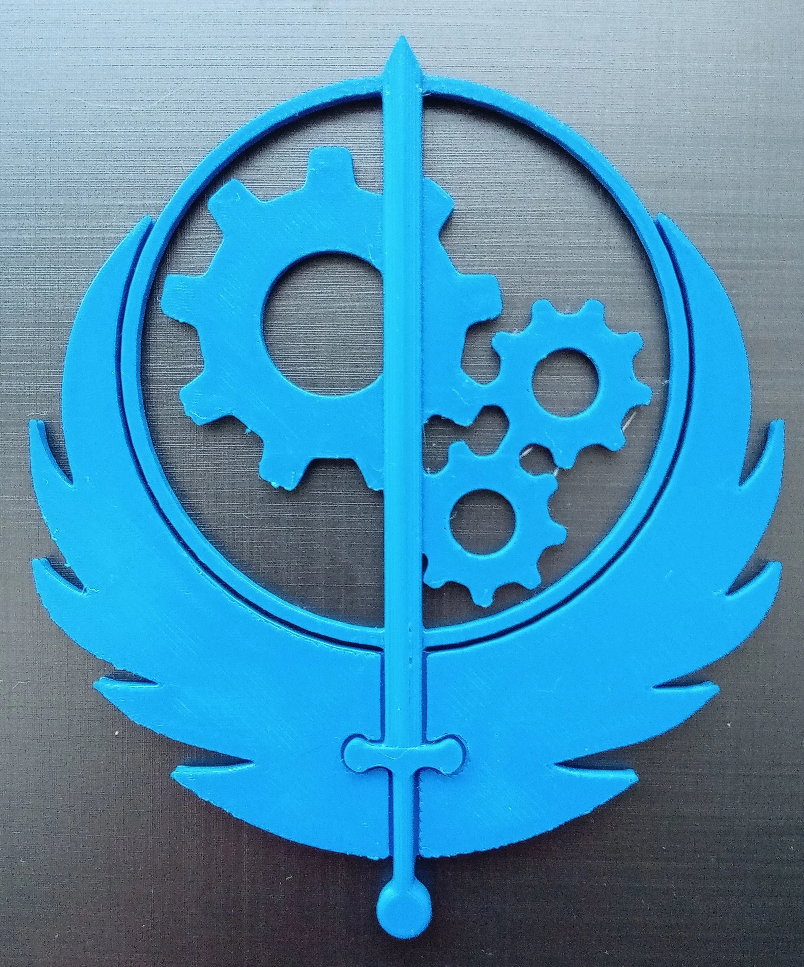 Brotherhood of Steel and Outcasts logos