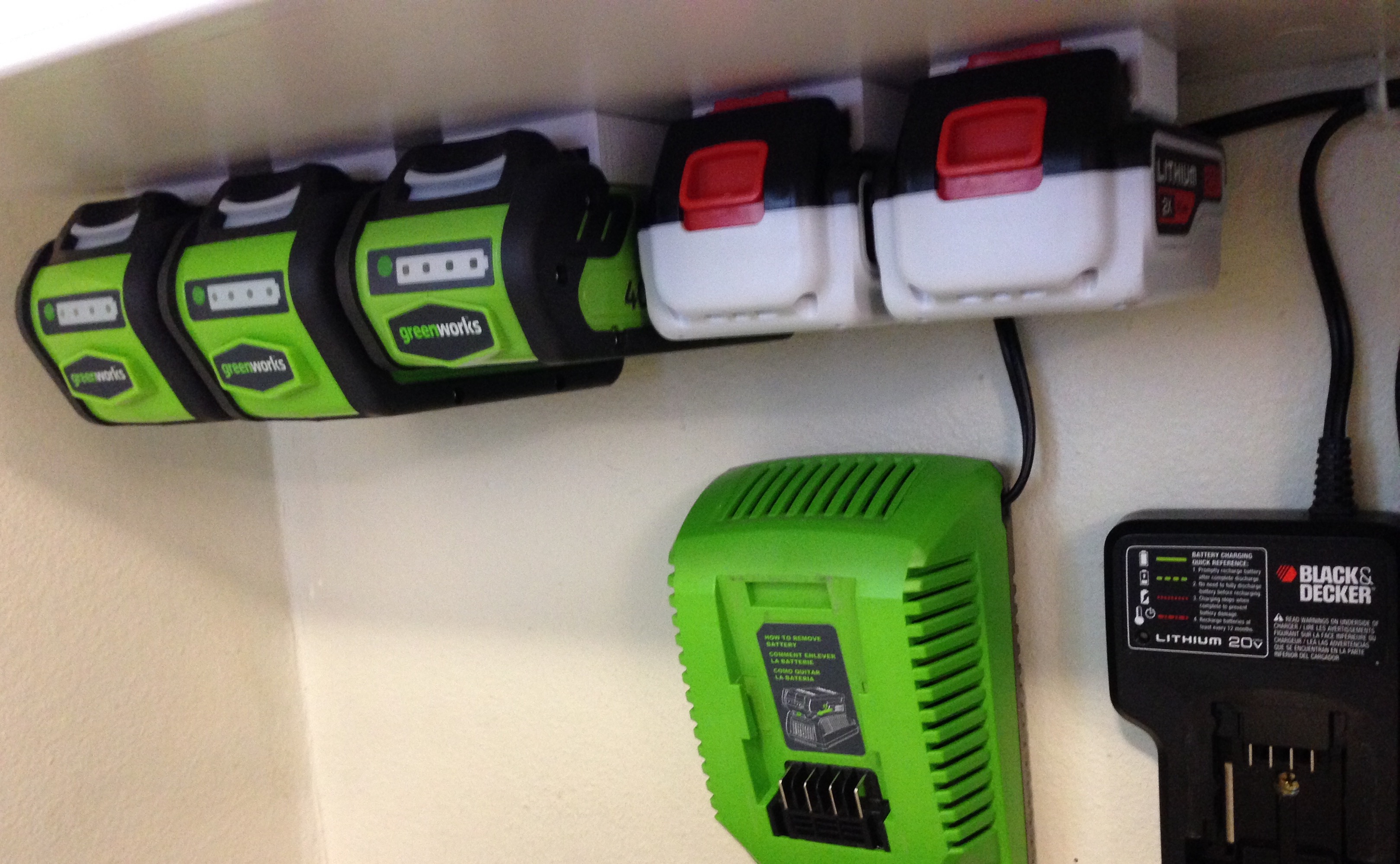 Black and Decker 20v battery wall or under cabinet mount