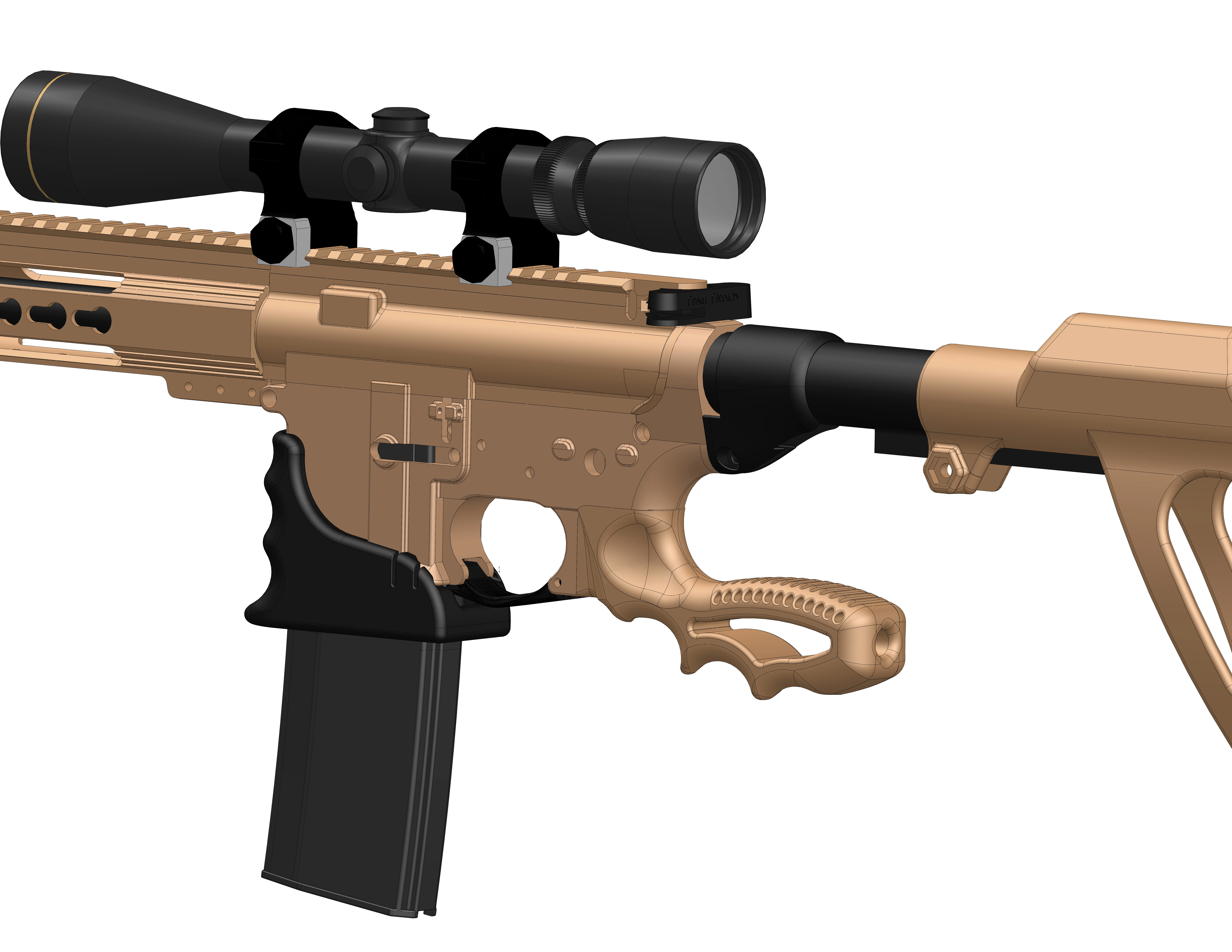 AR-15 Castle nut Cover (Mil spec buffer tube)