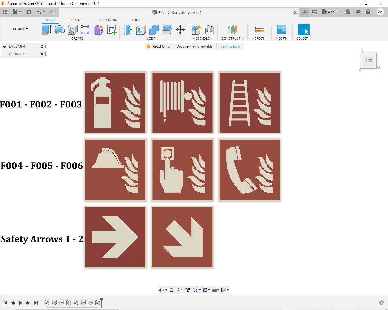 ISO 7010 Fire Symbol collection