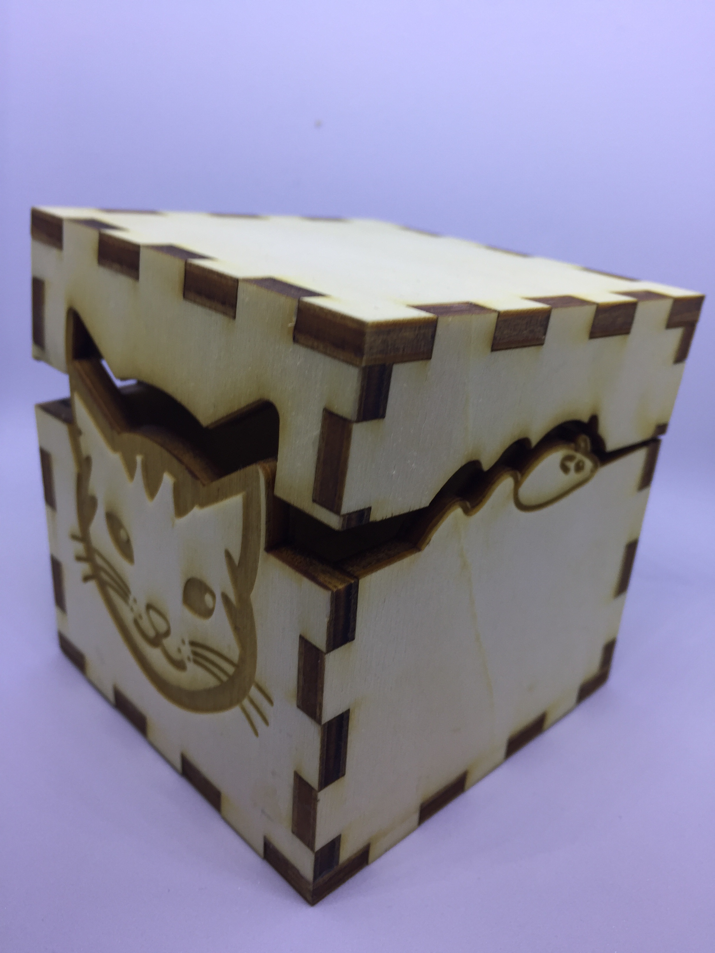 Lasercut cat & mouse box - Boite chat & souris découpe laser