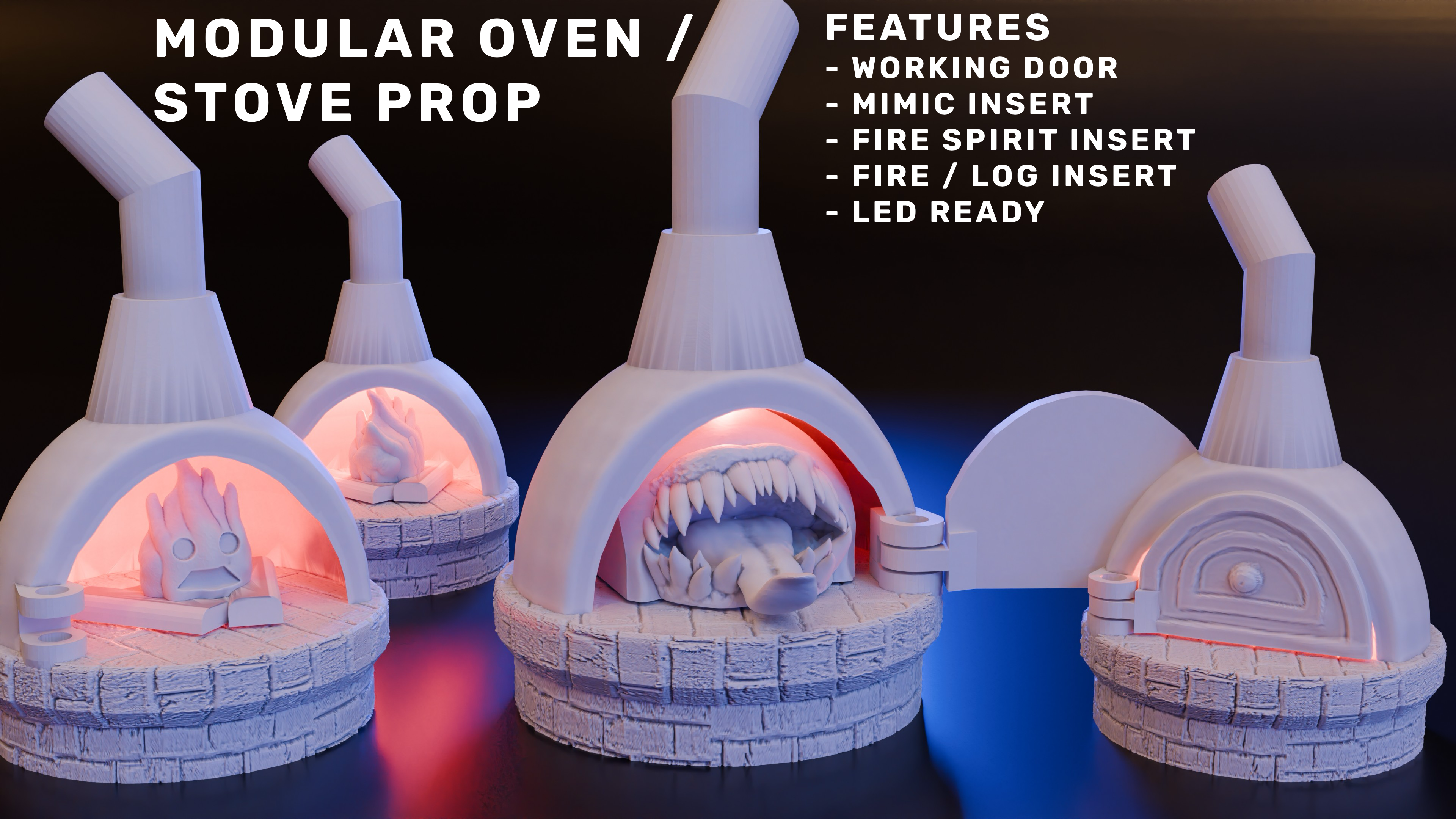 Modular Oven / Stove Prop - 32mm  (DND / TTRPG)