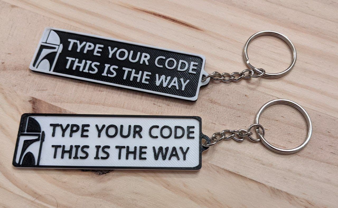 Mandalorian Keychain - Type Your Code