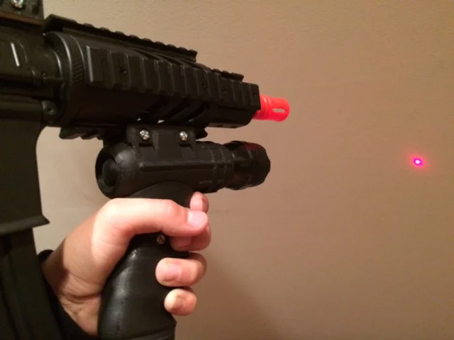 Picatinny Airsoft Grip with 3 lighting options and laser