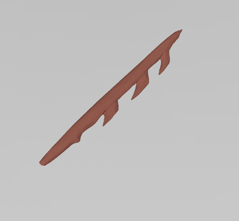Harpoon, Magdalenian, three barbs, single sided