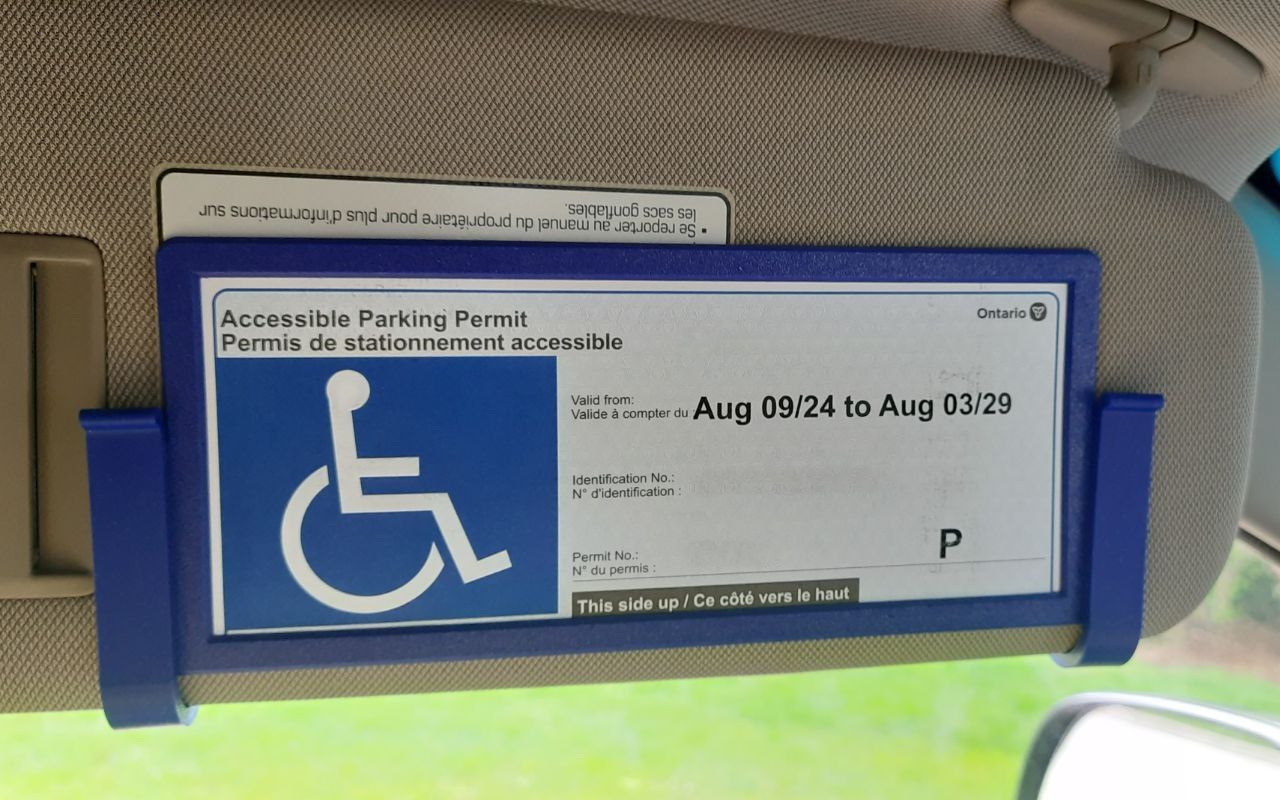 Sun visor document holder / frame (accessible parking permit holder)