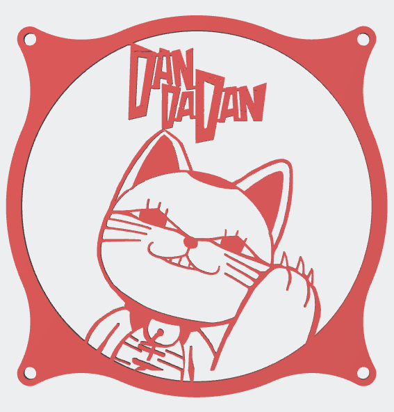 Turbo Granny Dan Da Dan Logo 120mm Fan Cover