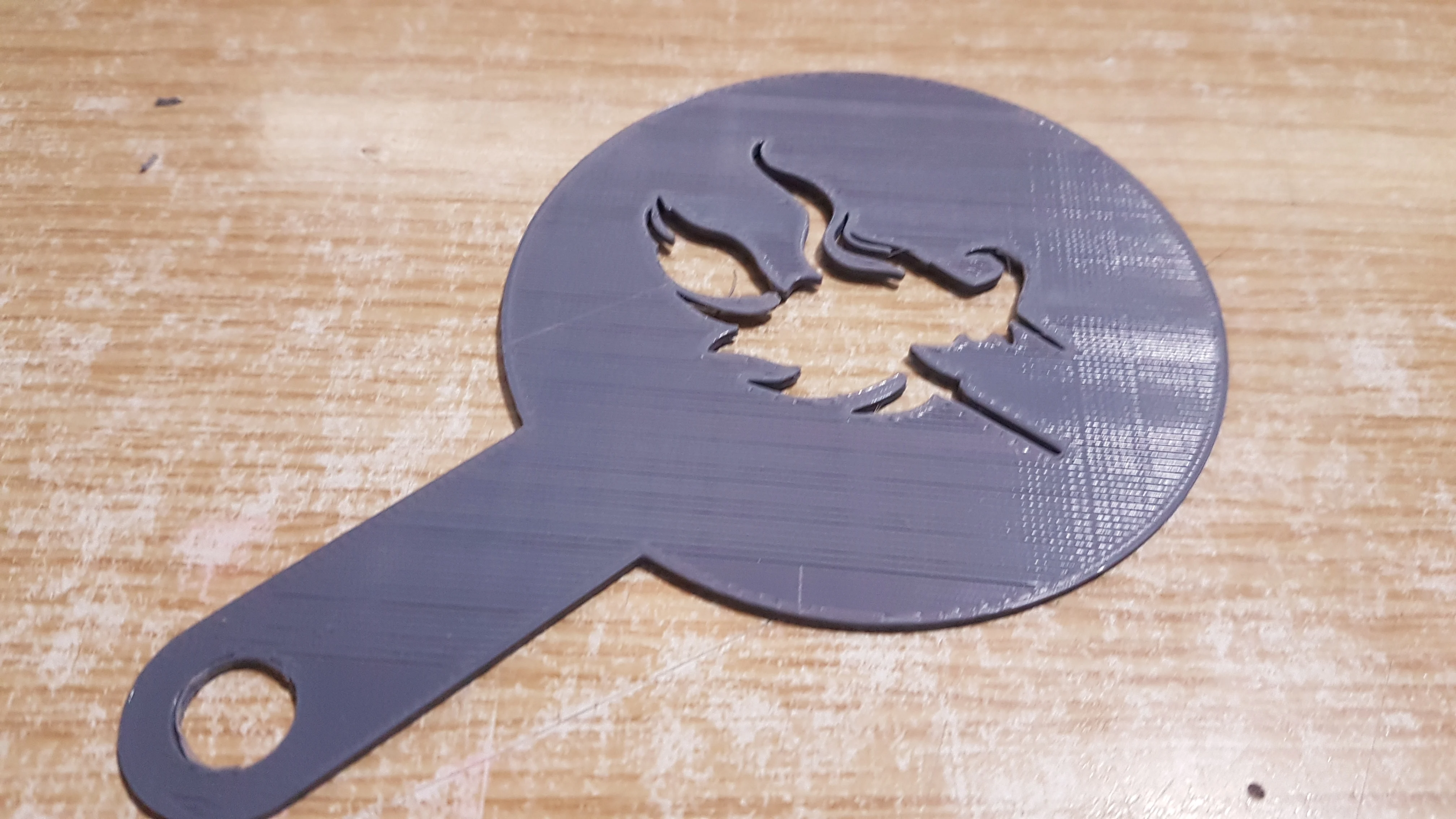 coffee art stencil (flying witch)