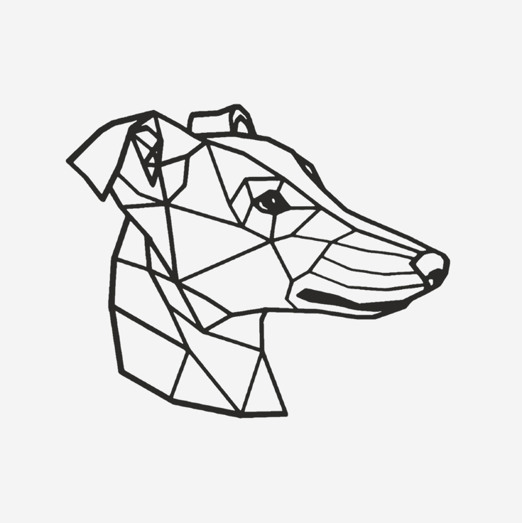 Whippet geometric head