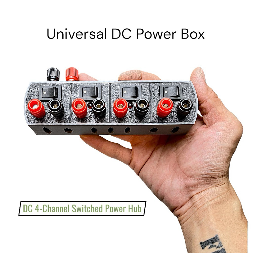 DC Distribution Box 4 Channel: Modular Power Hub for 3D Printer Cooling (Protected/Non-Protected) Choo2Hands