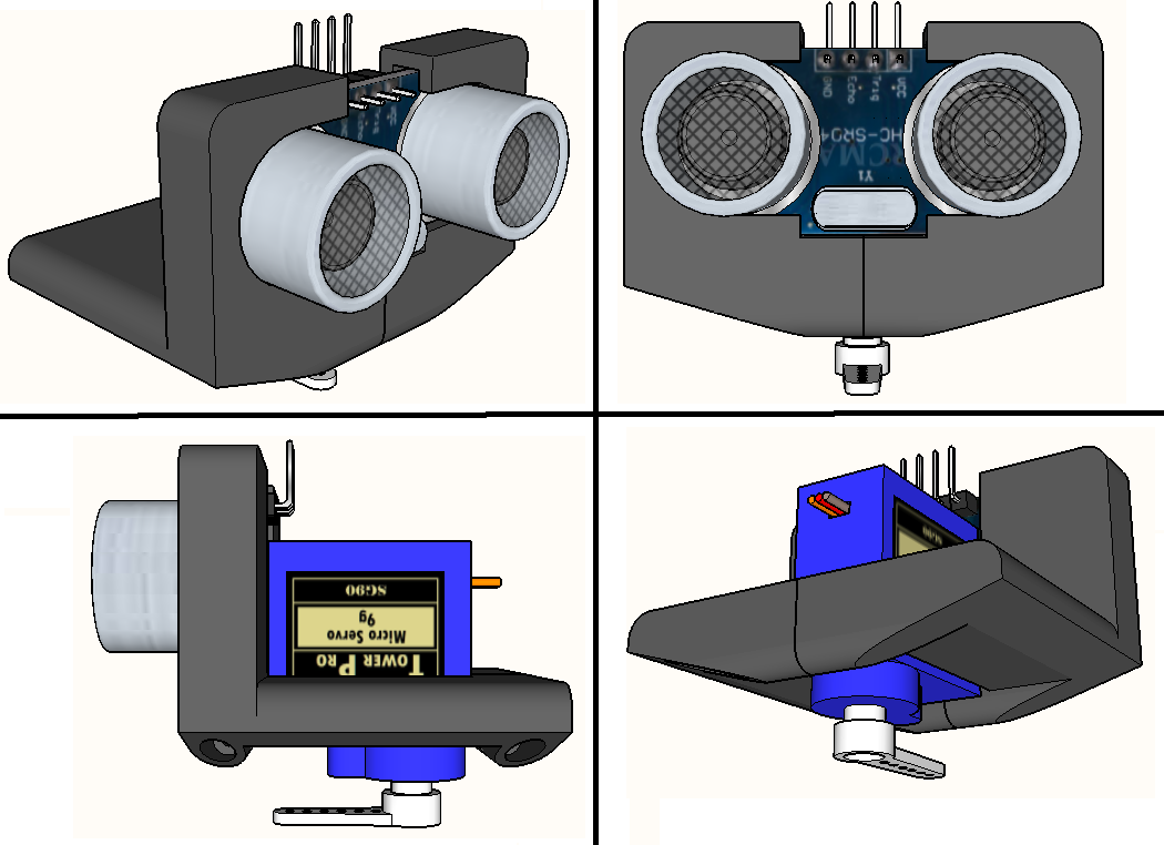 Ultrasonic Sensor Arduino Microservo mount