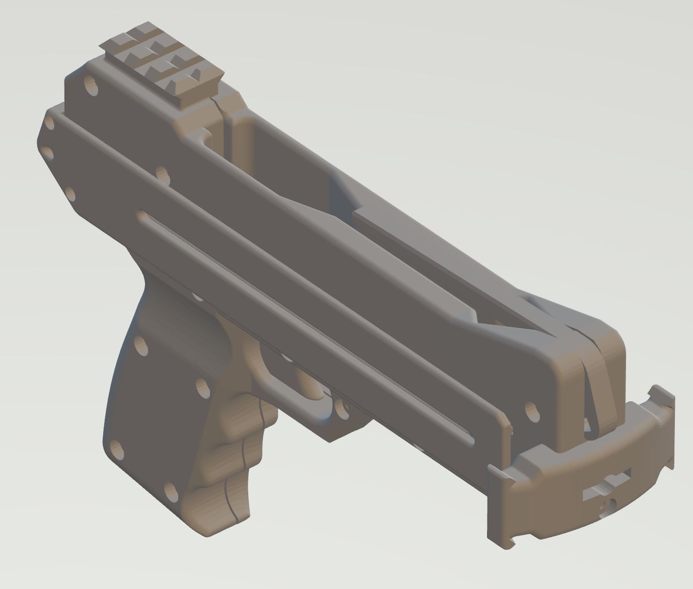 fully FREE 3d model: 6 SHOT REPEATING SLINGSHOT PISTOL