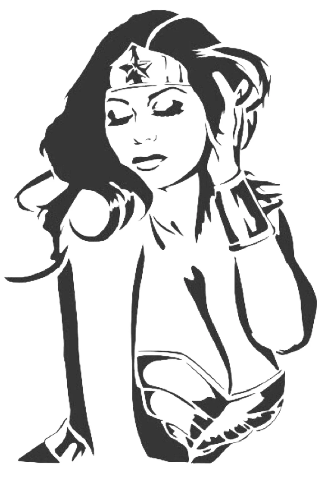 Wonder Woman stencil 7