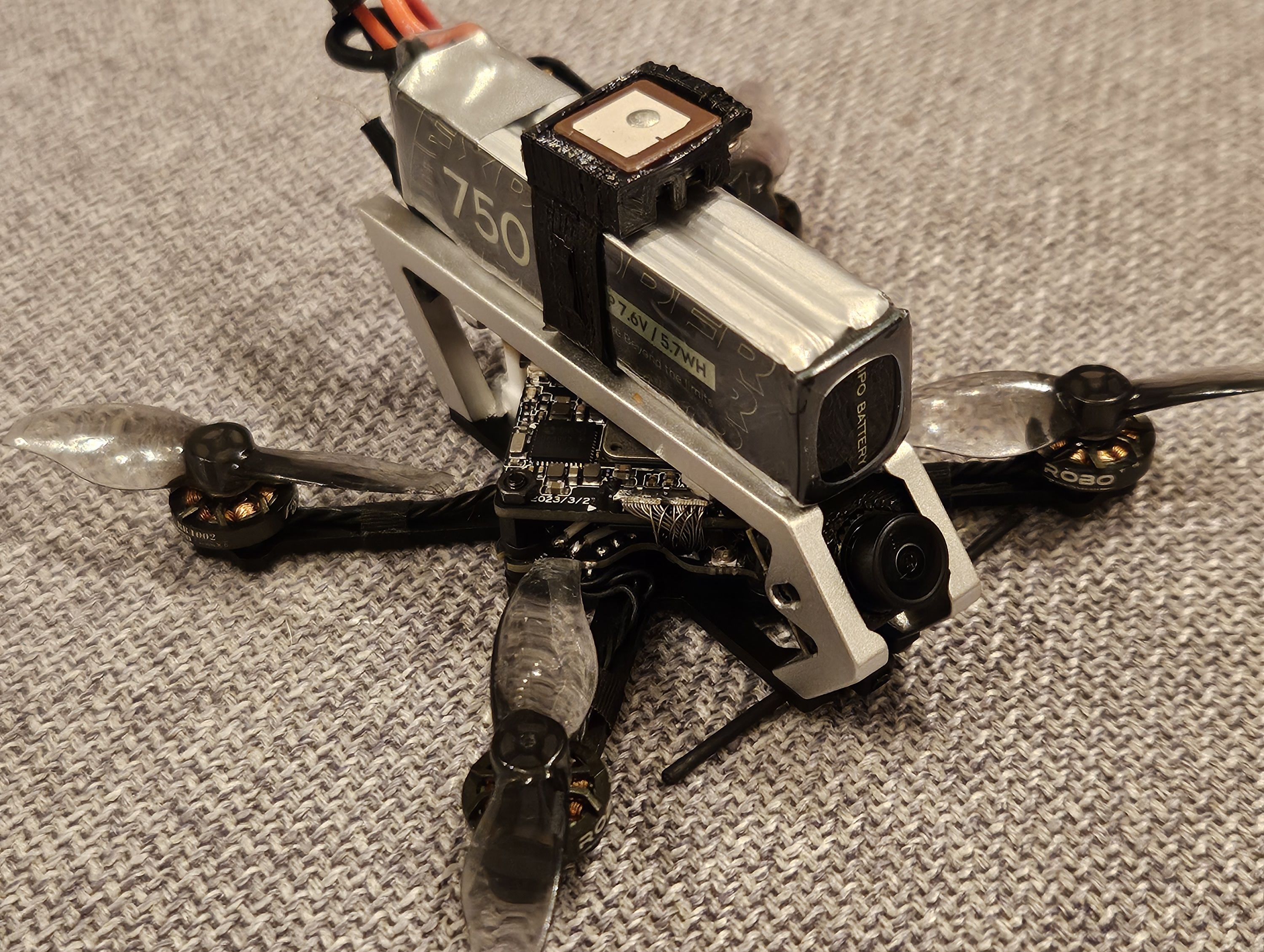 YMZFPV Lightning 2 Battery and GPS mount