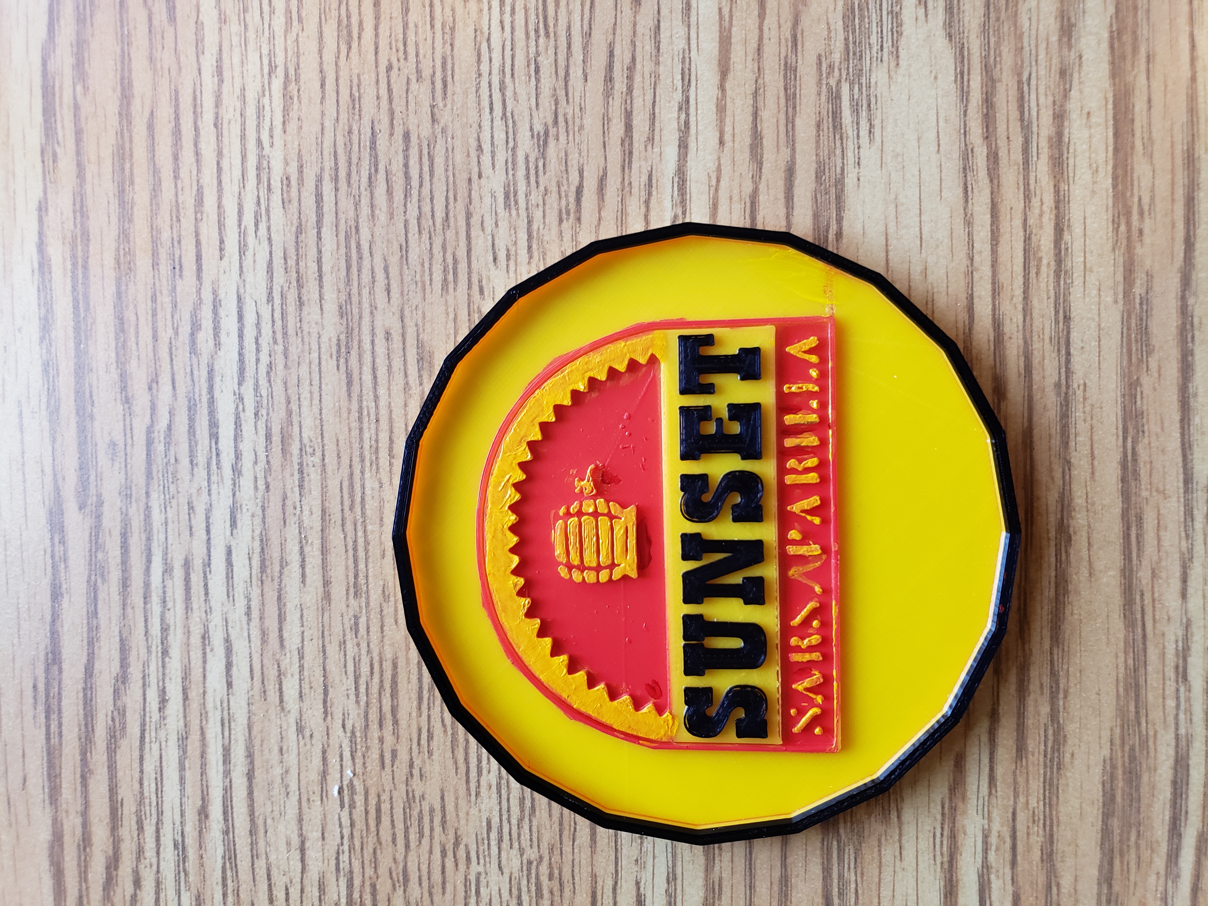 Sunset Sarsaparilla coaster