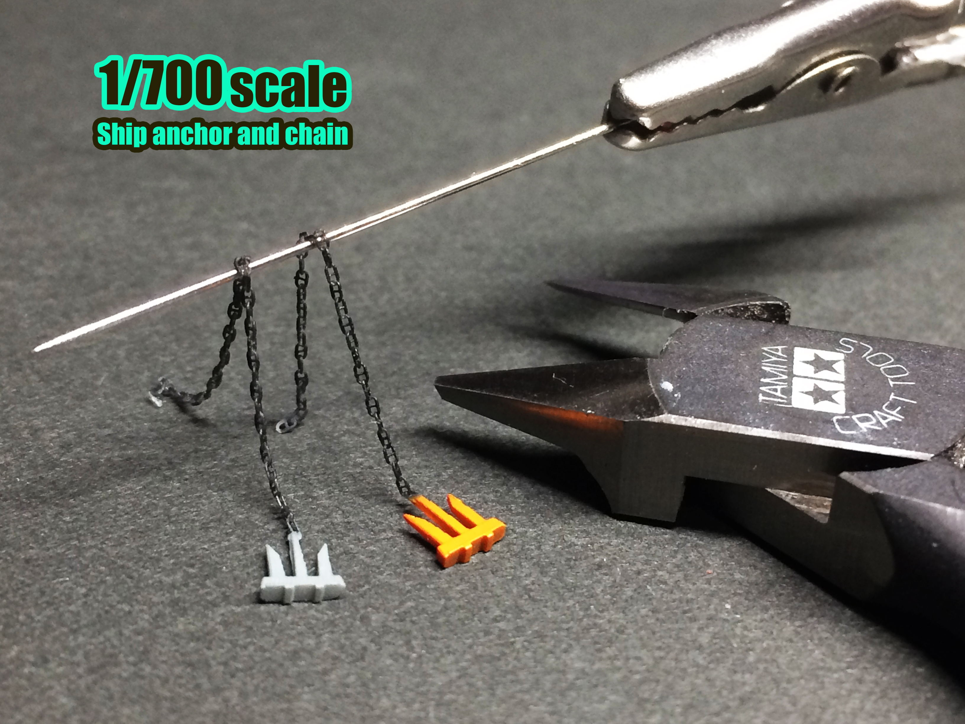 Ship anchor and chain for 1/700 scale Ship Model